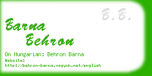 barna behron business card